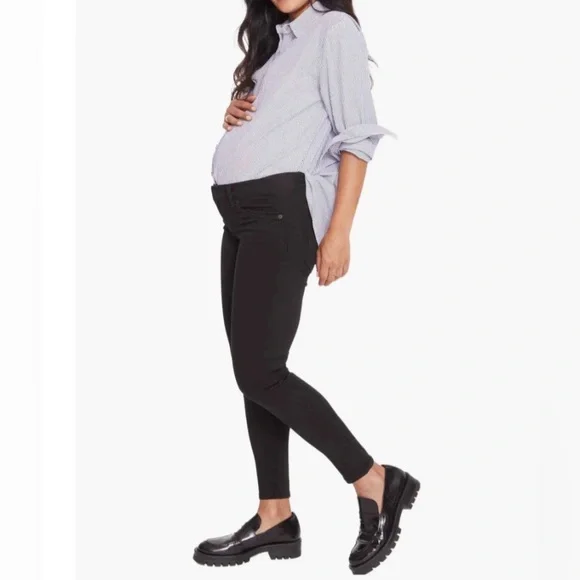 NWT HATCH Slim Maternity Jeans Ankle-Length Jet Black Size 34
